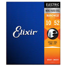 Elixir Nanoweb Electric Guitar Strings Light/Heavy 10 - 52 12077