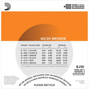 D'Addario EJ10 80/20 Bronze Acoustic Strings 10-46