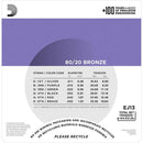 D'Addario EJ13 80/20 Bronze Acoustic Strings 11-52