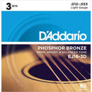 D'Addario EJ16 Phosphor Bronze Acoustic Strings 12-53