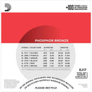 D'Addario EJ17 Phosphor Bronze Acoustic Strings 13-56