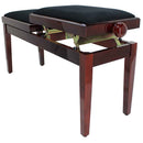 Steinhoven Piano Stool Legato Duet, Polished Mahogany Dual Adjust