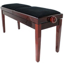 Steinhoven Piano Stool Legato Duet, Polished Mahogany Dual Adjust
